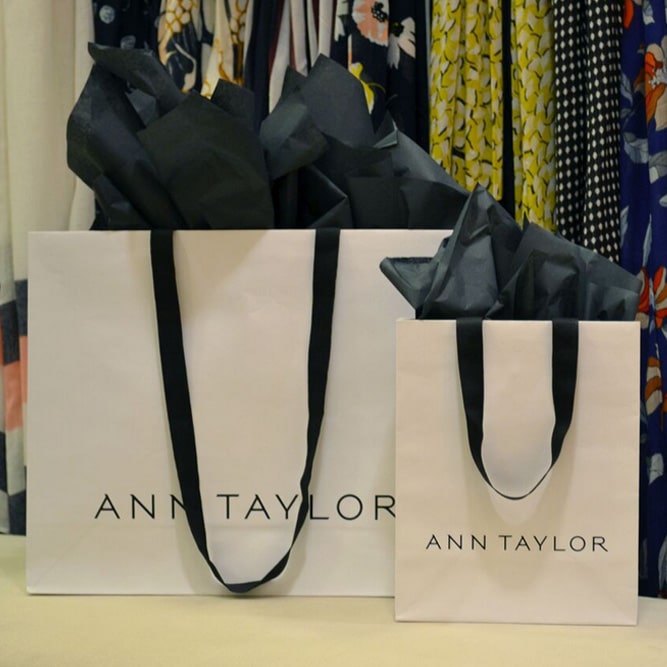Ann Taylor bleached kraft shopper for retail