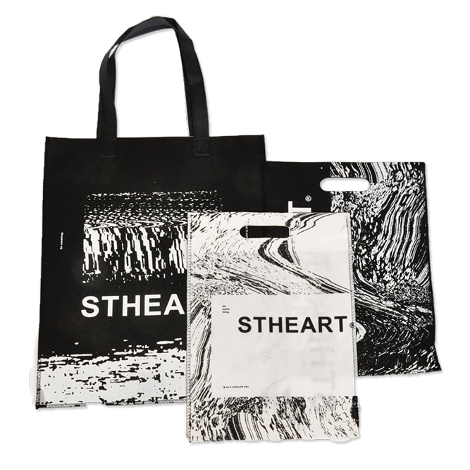 Marble pattern reusable shopping bags