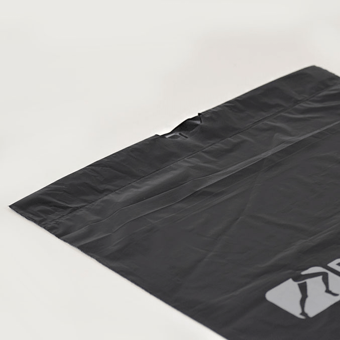 poly draw string tape handle athletic shopping bag