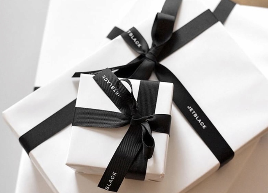 Jet Black Ribbon Close up