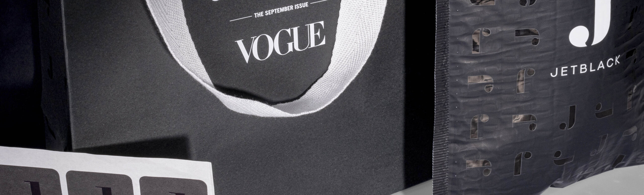Jet Black paper bags, beat dye, ribbon, mailer, spot uv, stickers, delivery, e-commerce