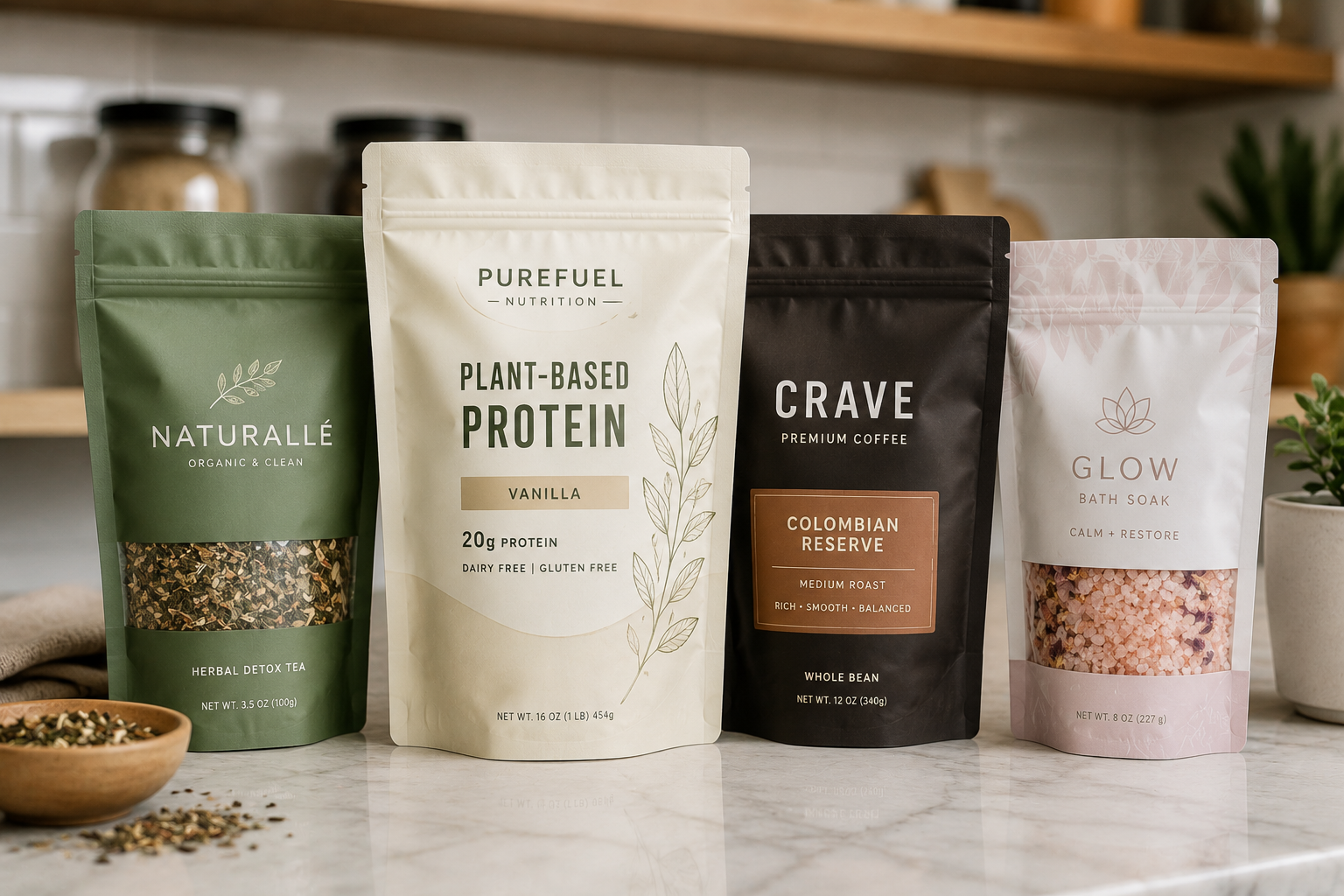 Custom Stand Up Pouches That Help Products Look Shelf-Ready