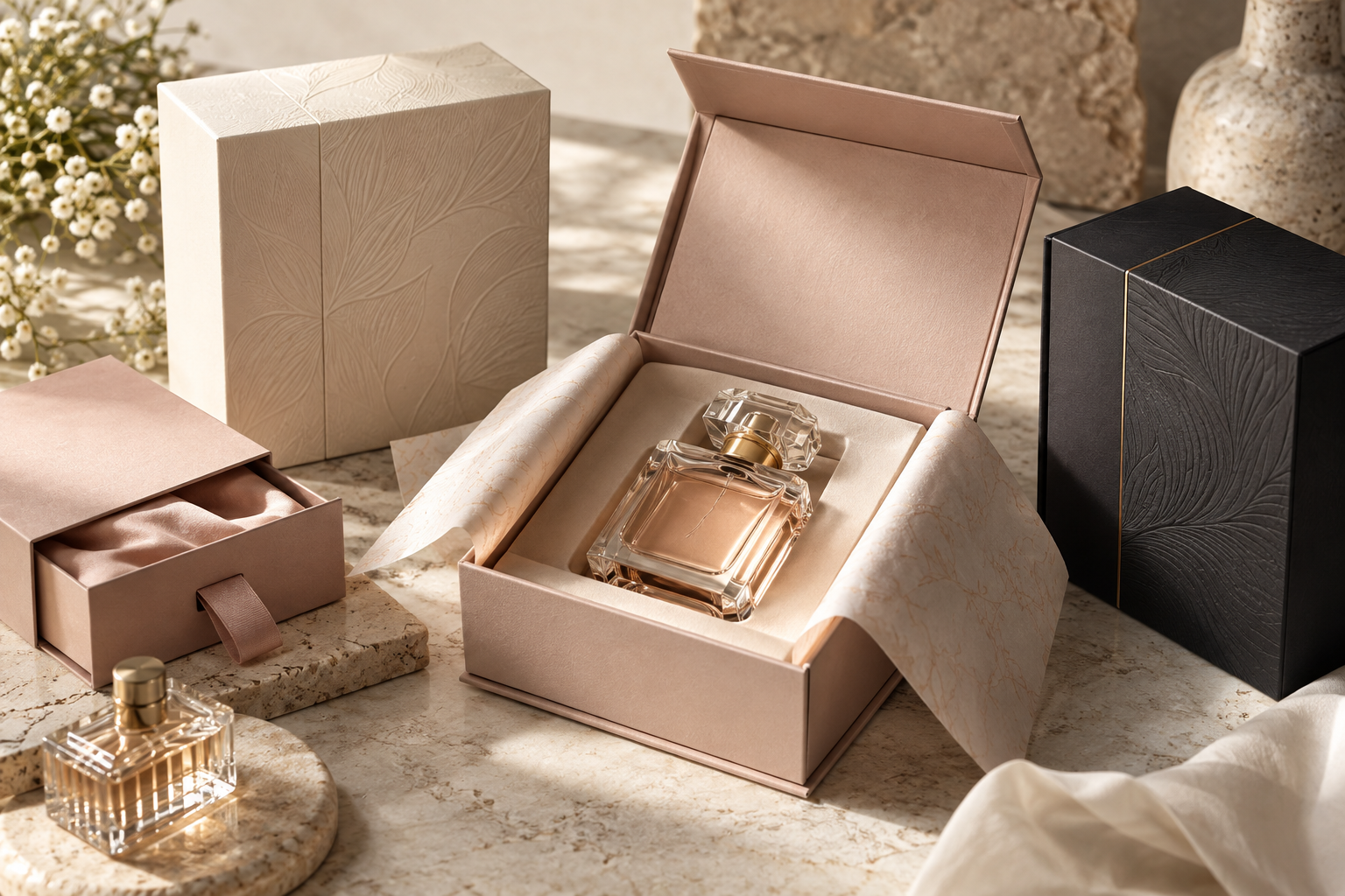 Create perfume packaging that protects delicate bottles, elevates presentation, and gives fragrance brands a memorable retail and unboxing experience.